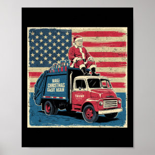 Póster Camión de Navidad Vintage Donald Trump Hacer Navid
