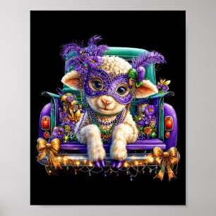Póster Camión de Ovejas Mardi Gras Nola Niños Niñas Lindo