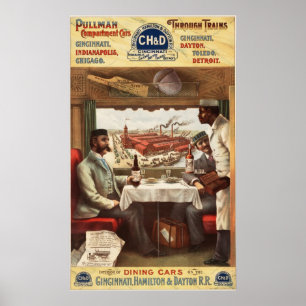 Póster Camión de Pullman en tren