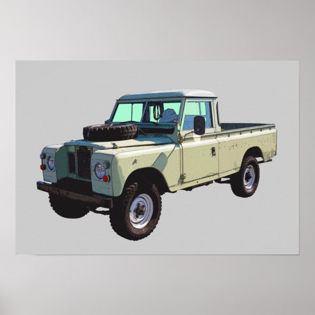 Póster Camión de recolección de Land Rover en 1971 (Frente)