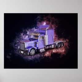 Póster Camión de remolque para el tractor Purple Semi