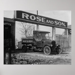 Póster Camión de reparto del carbón, 1925. Foto del