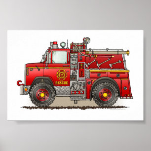 Póster Camión de rescate del parachoques