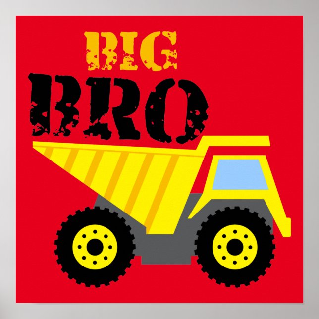 Póster Camión de Volquete Amarillo de Big Bro Constructio (Frente)