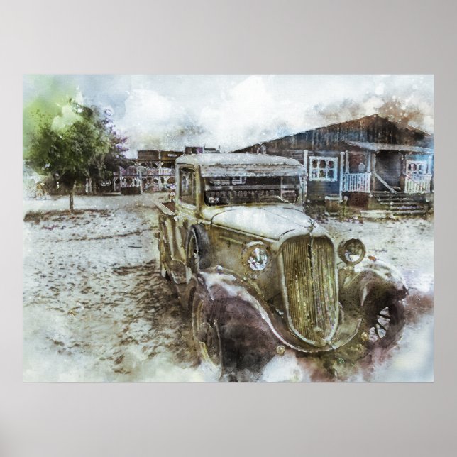 Póster Camión del casco antiguo de la Vintage (Frente)