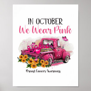 Póster Camión En Octubre Usamos Awaren El Cáncer De Mama 
