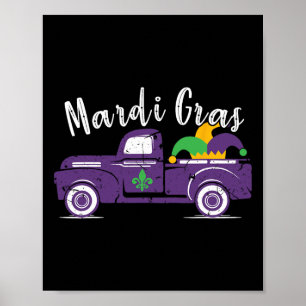 Póster Camión Mardi Gras - Gracioso regalo de Mardi Gras