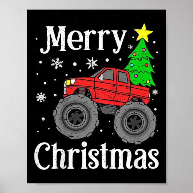 Póster Camión Monster Merry Christmas Tree Kids (Frente)