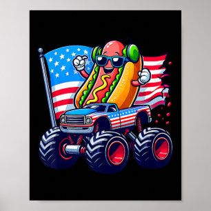 Póster Camión Monstruo American Sungles Hotdog 4 De Julio