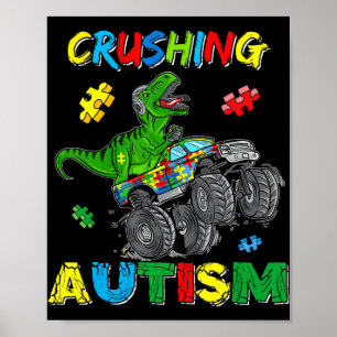 Póster Camión monstruo aplastando autismo australiano Sen