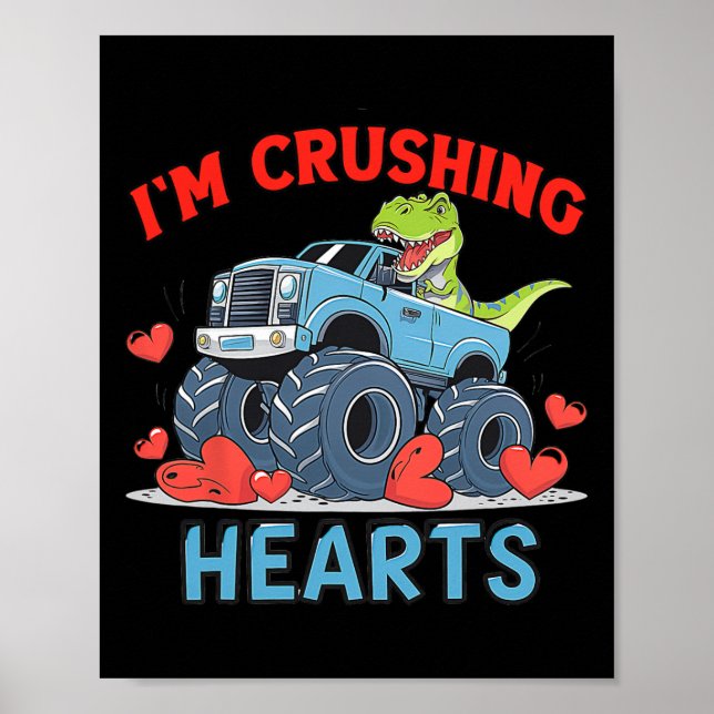 Póster Camión Monstruo Hearts Crusher Aplastando Un Coraz (Frente)