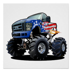 Póster camión monstruo personalizado