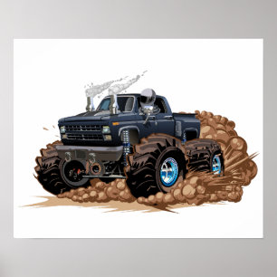 Póster camión monstruo personalizado