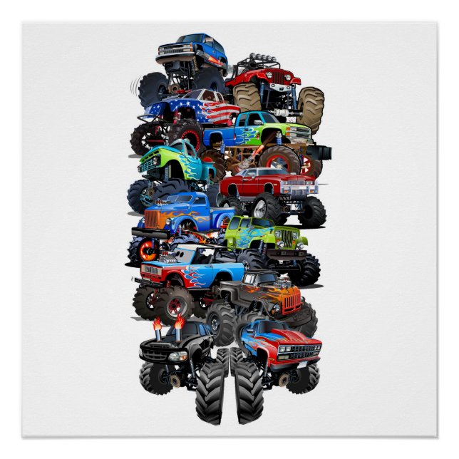 Póster camión monstruo personalizado (Anverso)