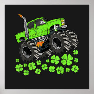 Póster Camión Monstruo Suerte Día de San Patricio para Ni