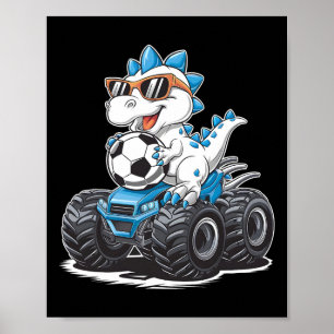 Póster Camión Monstruo T-rex Dinosaurio Fútbol Niños Niña