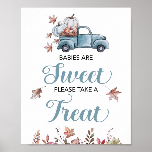 Póster Camión otoñal Los bebés son dulces, por favor, tom (Frente)