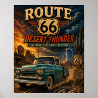 Camión Retro Tormenta del Desierto Ruta 66 Vintage