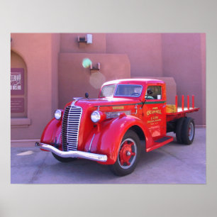 Póster Camión rojo del Oldtimer