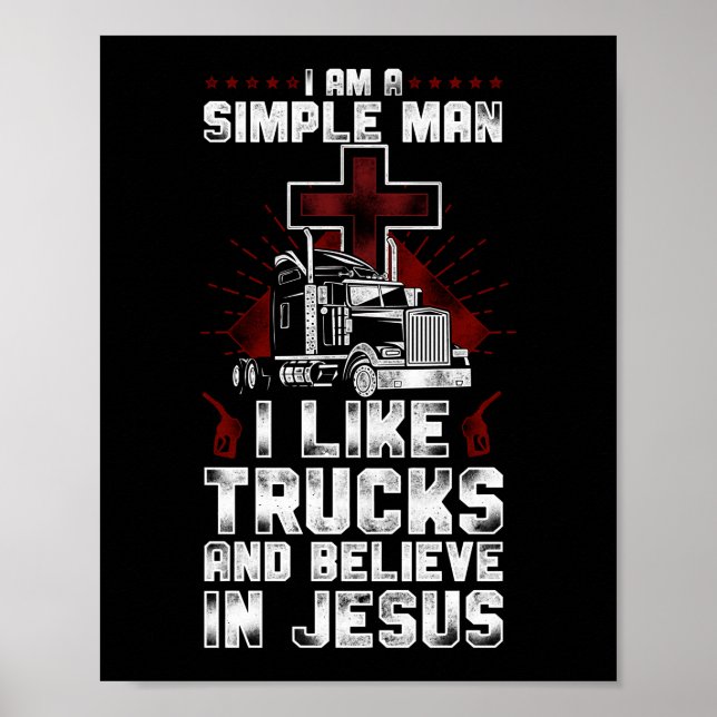 Póster Camionero Conductor De Camiones Soy Un Hombre Simp (Frente)