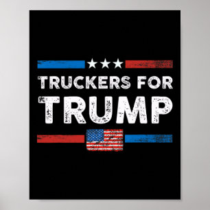 Póster Camioneros 4 Camioneros Trump Para La Bandera Esta