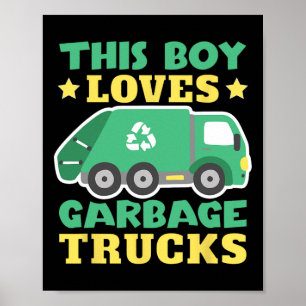 Póster Camiones de basura niños de camiones de juguete in