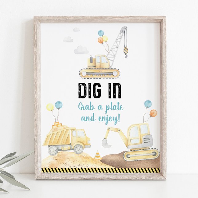 Póster Camiones De Construcción En El Rótulo De Alimentos (Subido por el creador)