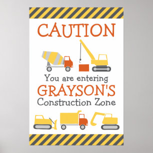 Póster Camiones de construcción Poster de bienvenida de f