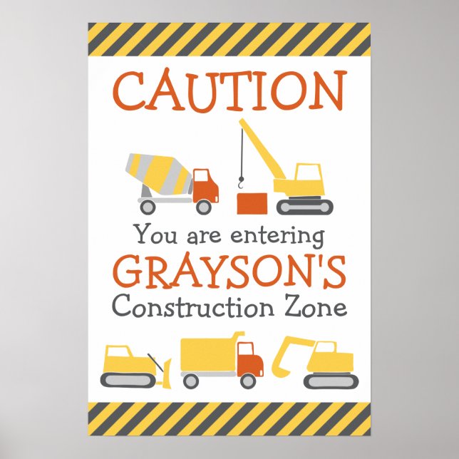 Póster Camiones de construcción Poster de bienvenida de f (Frente)