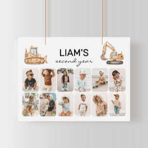 Póster Camiones de construcción Poster de Collage de foto