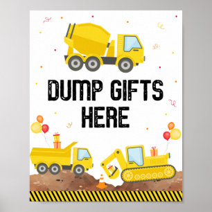 Póster Camiones de construcción Regalos de volcado de cum