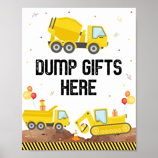 Póster Camiones de construcción Regalos de volcado de cum (Frente)