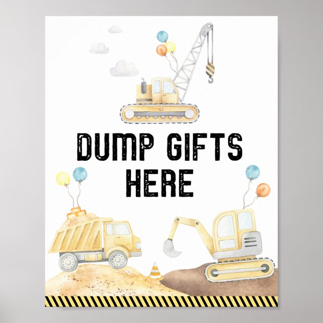 Póster Camiones de construcción Regalos de volcado de cum (Frente)