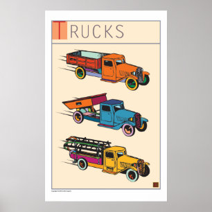 Póster Camiones-imprentas/Poster