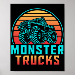 Póster Camiones Retro Vintage Monster
