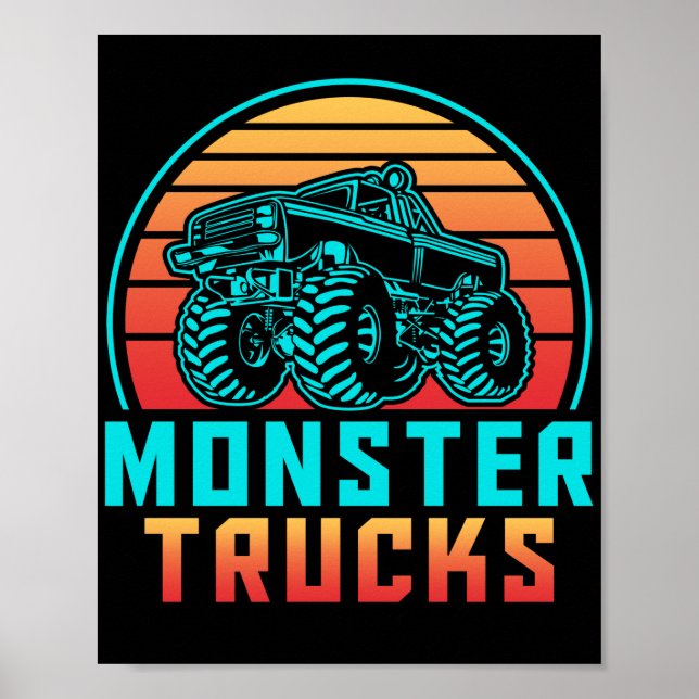 Póster Camiones Retro Vintage Monster (Frente)