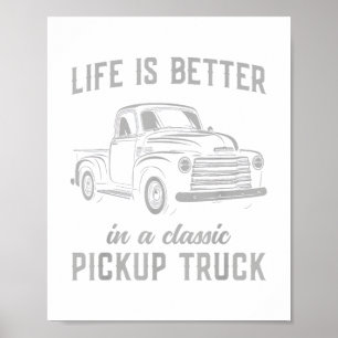 Póster Camioneta Clásica Tipo Vintage