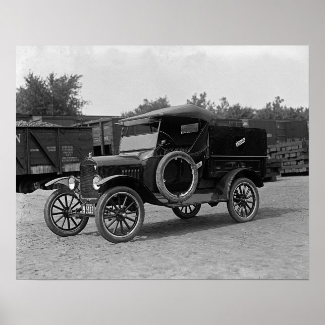 Póster Camioneta Ford Modelo T, 1925. Foto antigua (Frente)