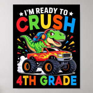 Póster Camioneta Monstruo T Rex De 4to Grado De Regreso A