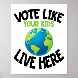 Póster Camisa activista climática vota a hija matriz del