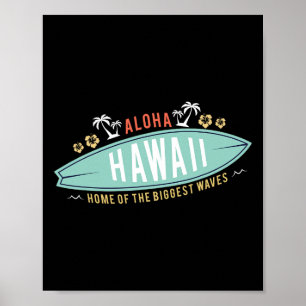 Póster Camisa Aloha Hawaii Chicos Regalo Surfing Surfboar