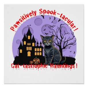 Póster Camisa Cat Halloween   Dulce de Halloween   Caída