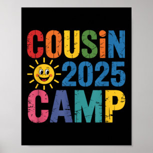 Póster Camisa Cousin Camp 2025 - Colorida Reunión Familia