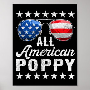 Póster Camisa de amapola pop americana para hombres, 4 de
