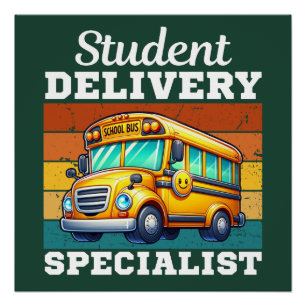 Póster Camisa de conductor de autobús escolar Divertida