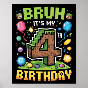 Póster Camisa de cumpleaños Bruh es mi cuarto video de cu