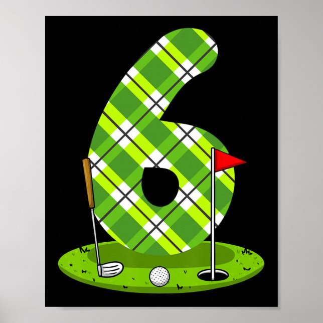 Póster Camisa de Cumpleaños de Golf para Niños 6ª Fiesta  (Frente)