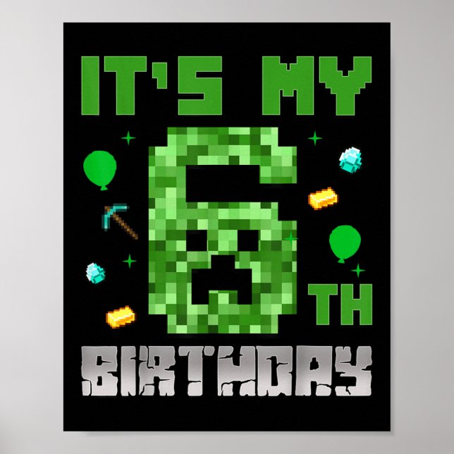 Póster Camisa de cumpleaños es mi video juego de cumpleañ (Frente)