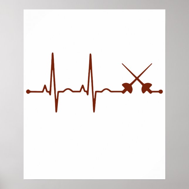 Póster Camisa de esgrima sable - estilo sable latido de e (Frente)