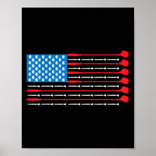 Póster Camisa de Golf Patriótica - Clubes de Golf Bandera